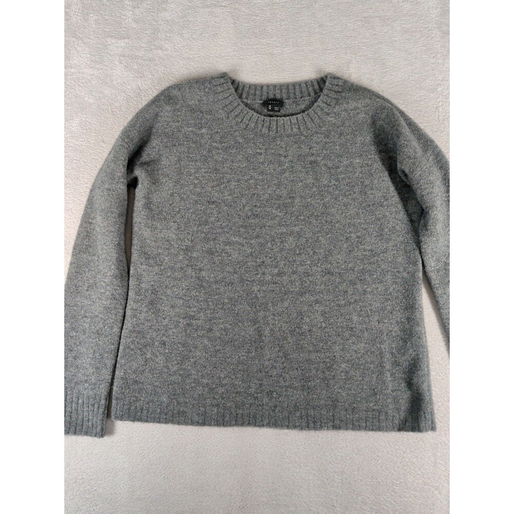 Theory Trinzia Avalon Wool Yak Sweater Women's Medium Gray Relaxed Crewneck